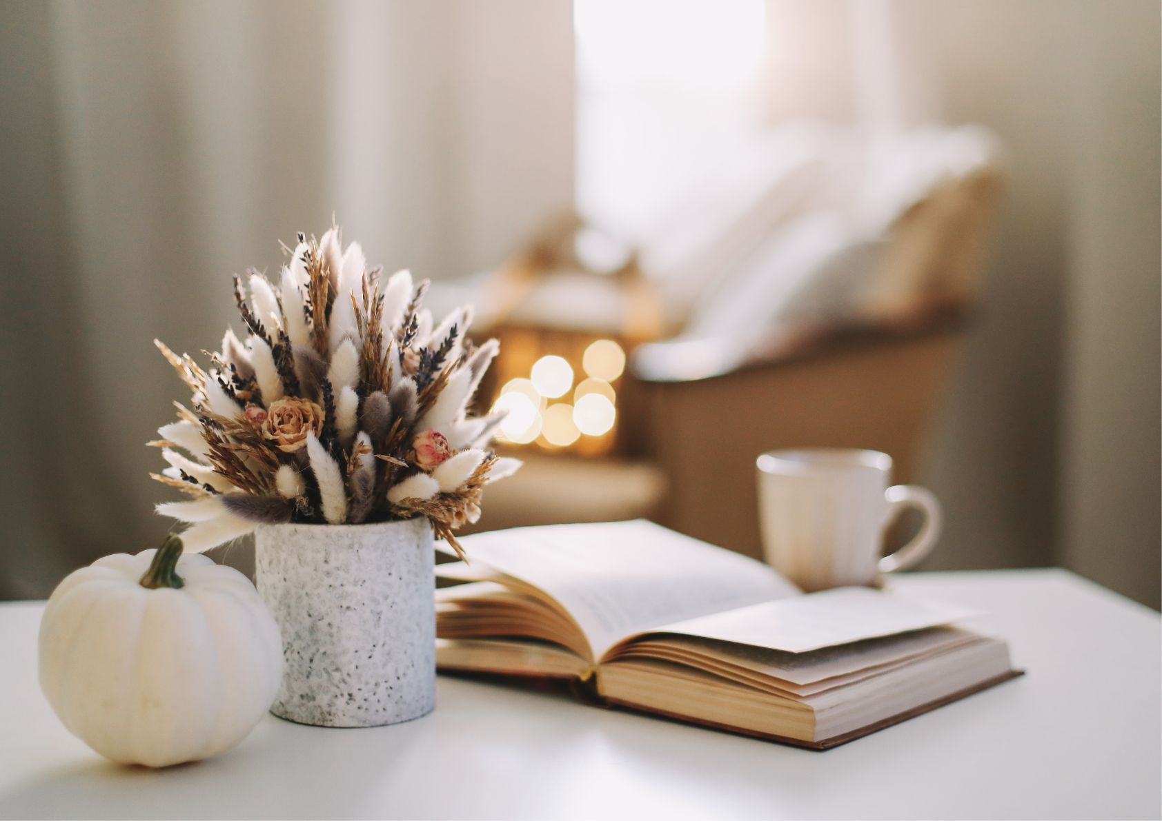 home staged in neutral tones staged perfectly for fall. 